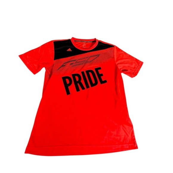 Adidas Mens F50 Pride Soccer Shirt Medium Orange Black CHIP Graphic Jersey Tee - Picture 1 of 8